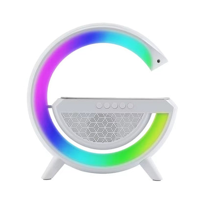 Lámpara Inteligente 6 en 1 con Altavoz Bluetooth, Cargador Inalámbrico y Luz RGB Control App